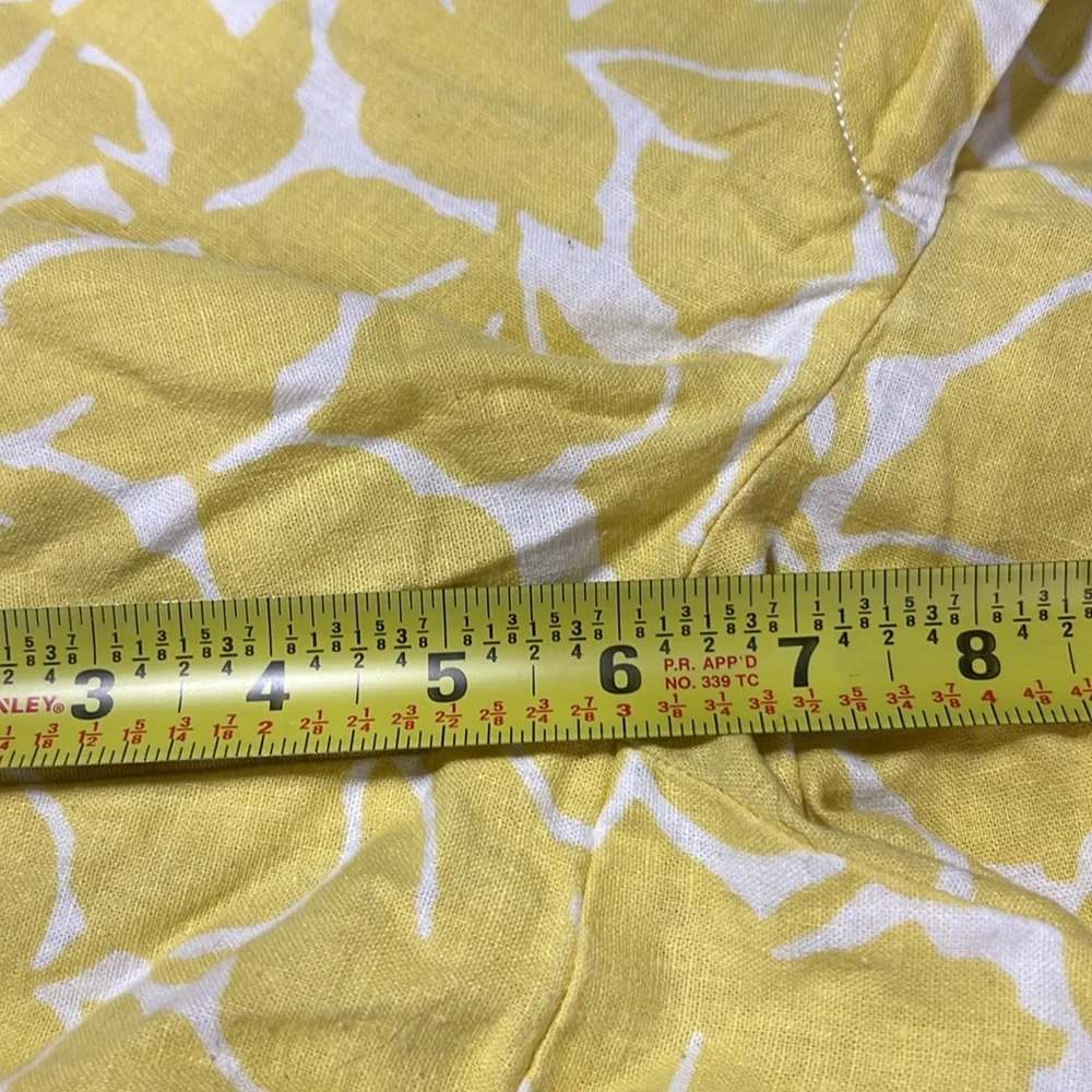 LOFT yellow floral linen shorts size 8 - Picture 7 of 7